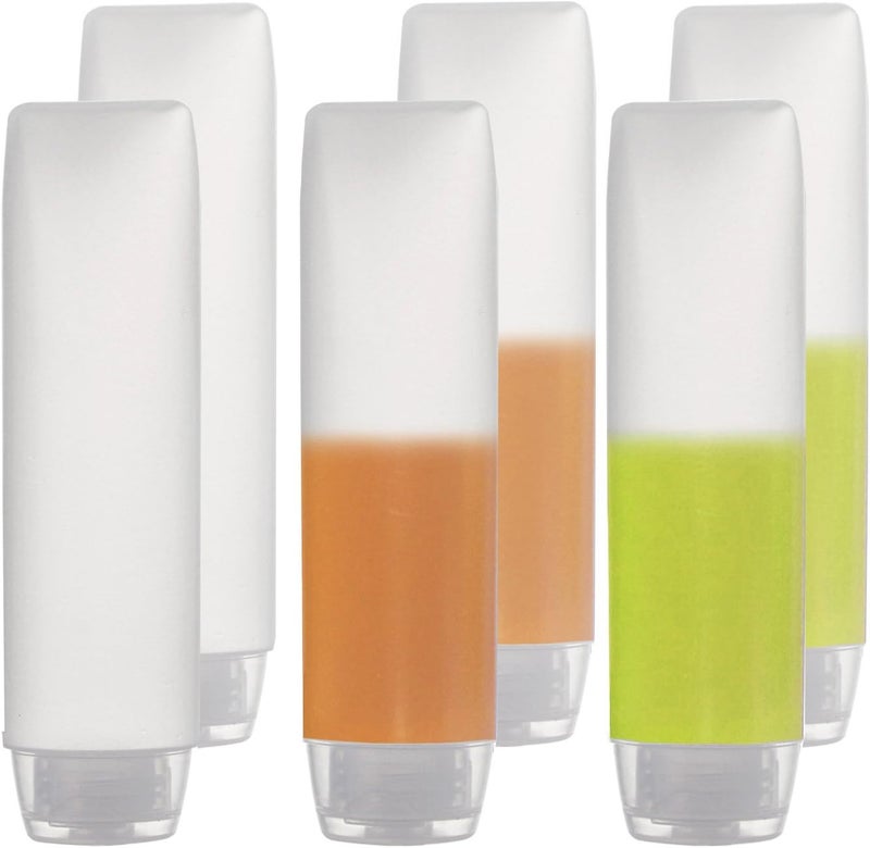 OTO 6 Pack Travel Size Plastic Squeeze Bottles for Liquids, 30ml/1 Fl. Oz TSA Approved Makeup Toiletry Cosmetic Containers - Image 1